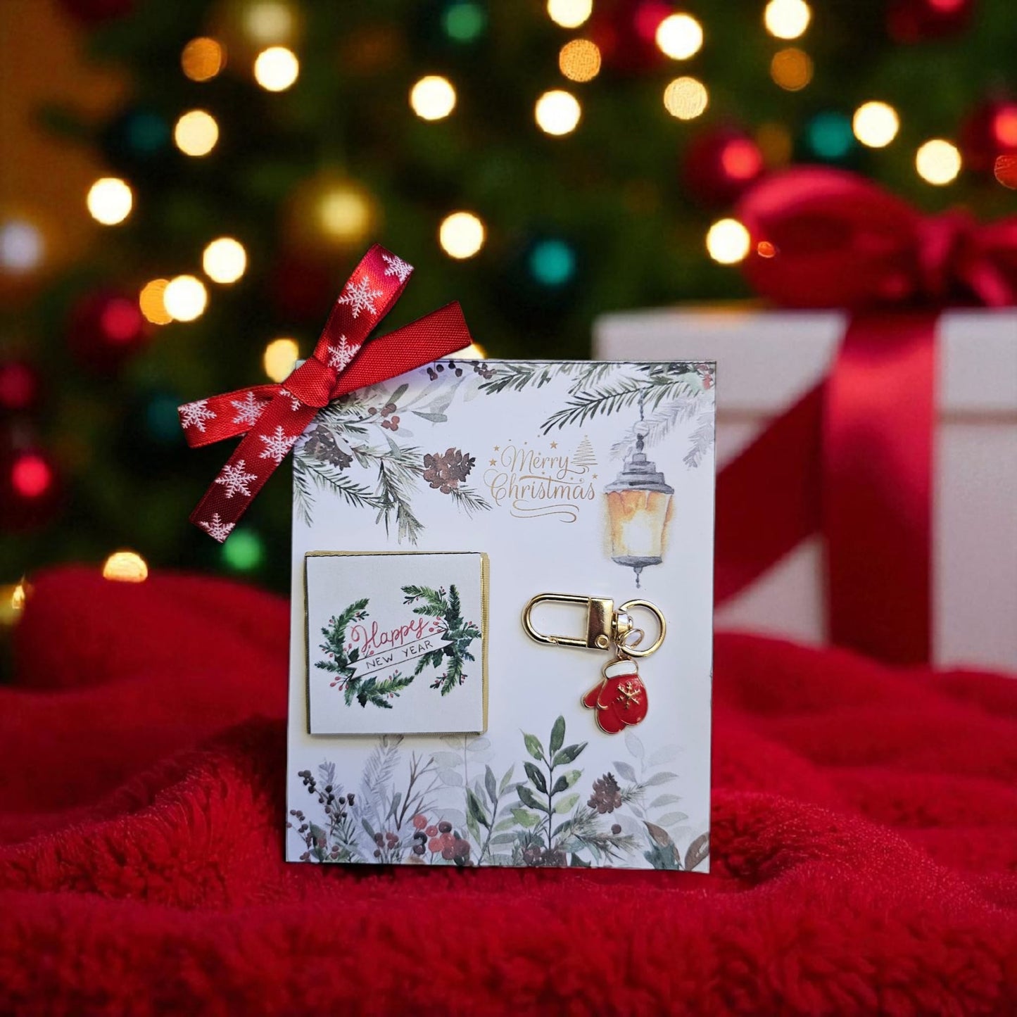 A Festive Surprise: Christmas Chocolate, Keychain & Tag Gift Set