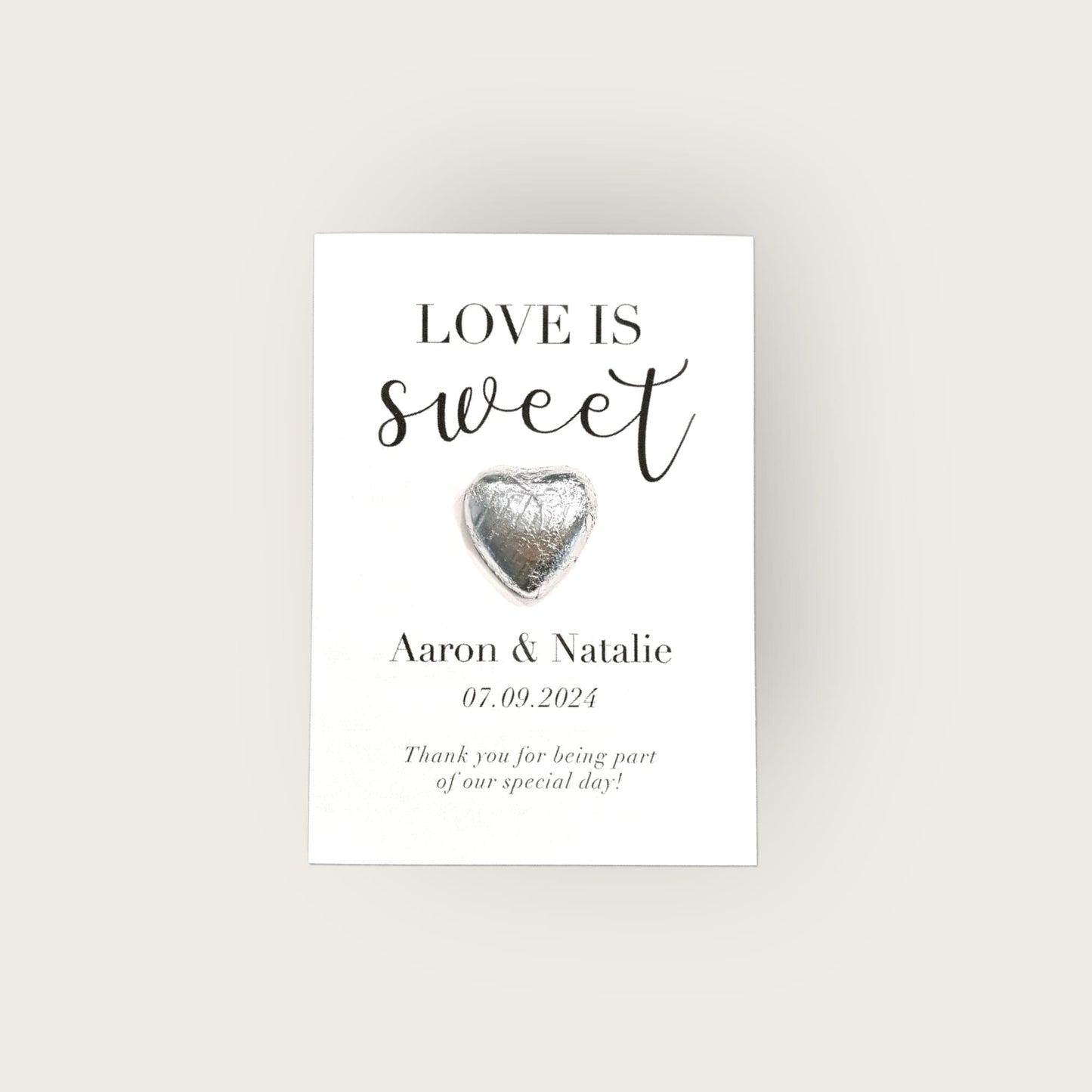 Elegant Wedding & Party Favors: Heart Chocolate Cards