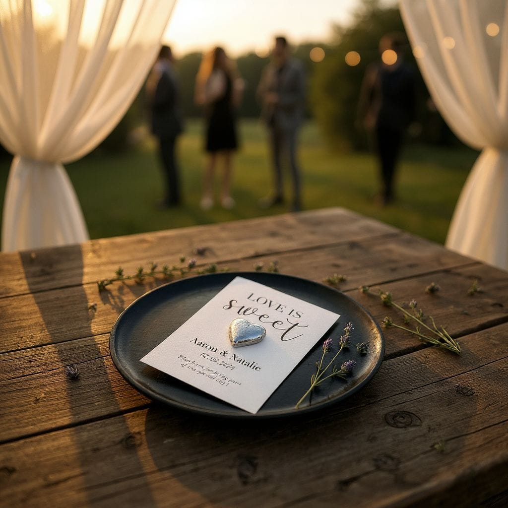 Elegant Wedding & Party Favors: Heart Chocolate Cards