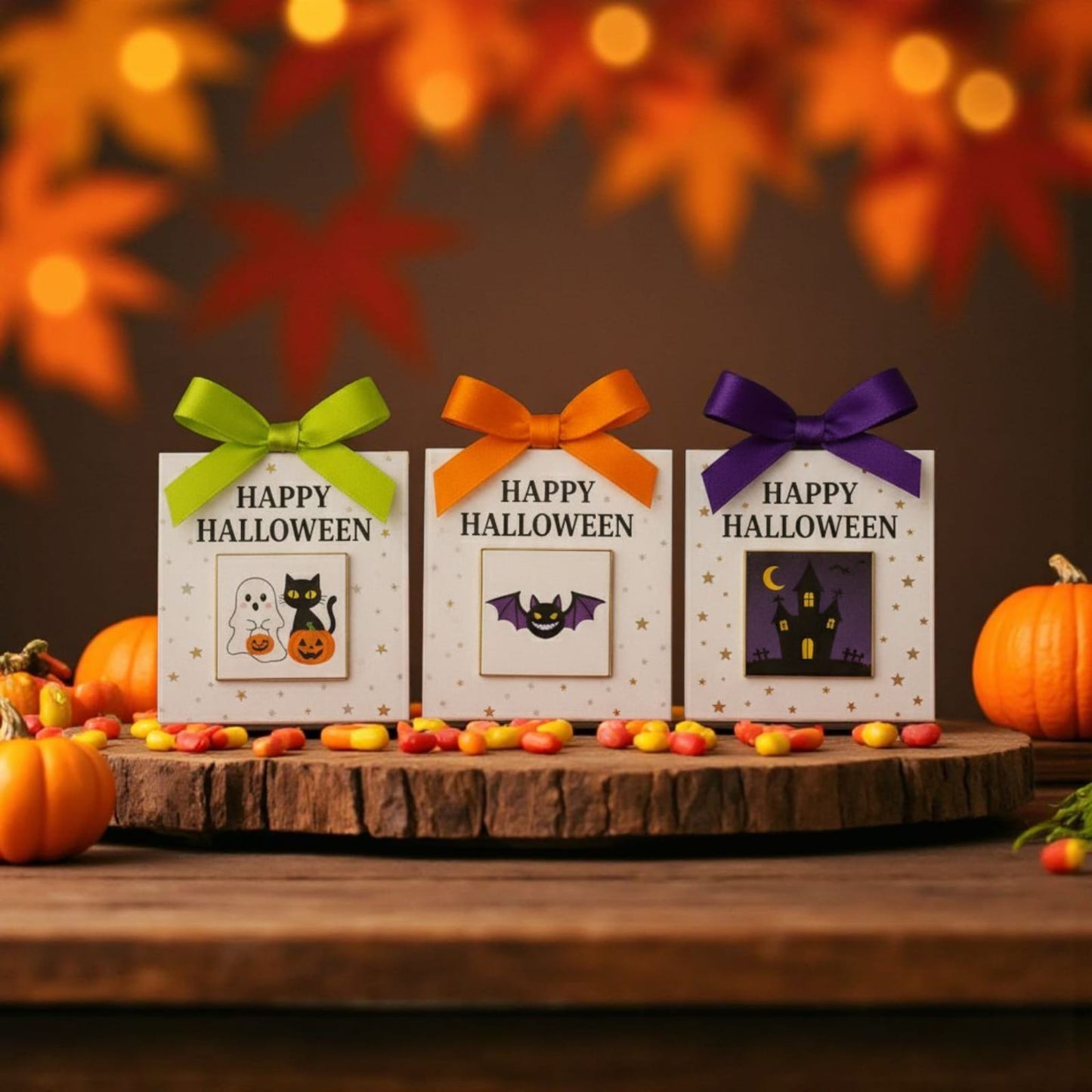 Personalized Halloween Themed Chocolate Cards