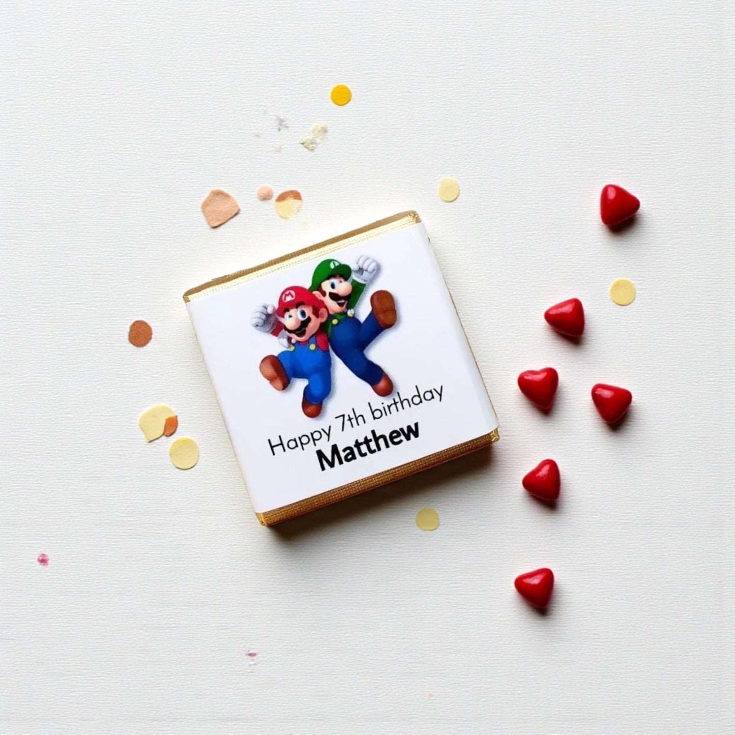 Personalized Super Mario Themed Birthday Chocolate