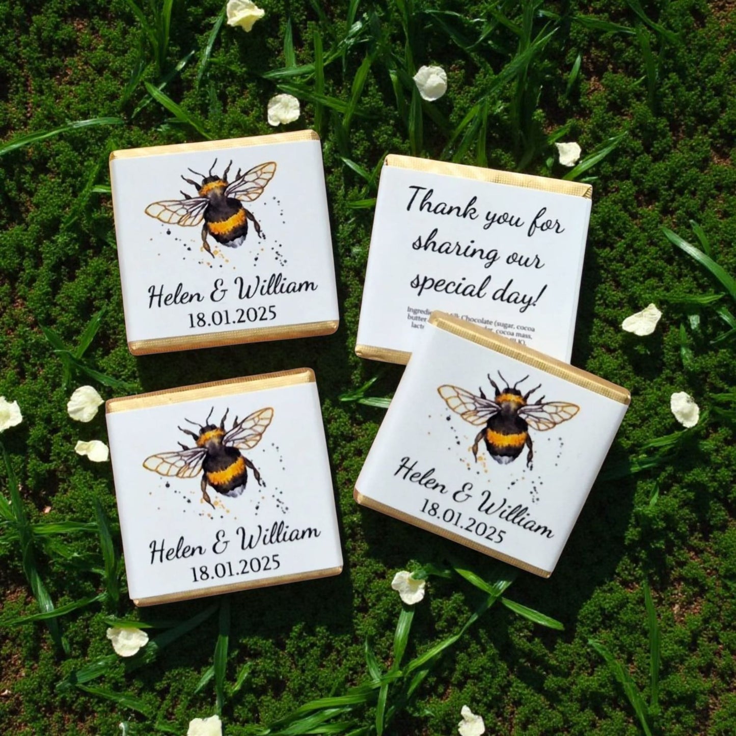 Personalized Bee-Themed Wedding & Celebration Chocolate