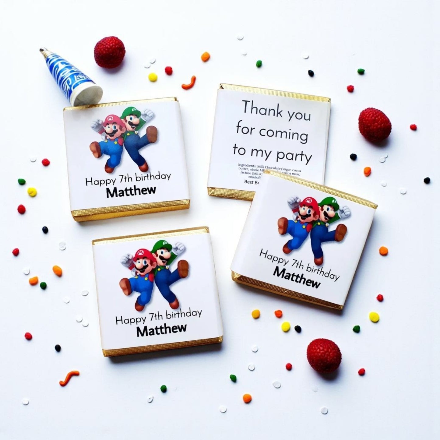 Personalized Super Mario Themed Birthday Chocolate