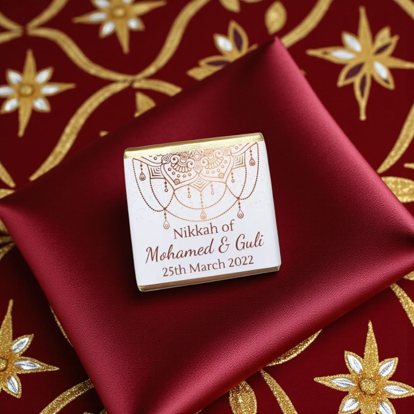 Personalized "And We Created You in Pairs" Nikah Chocolate