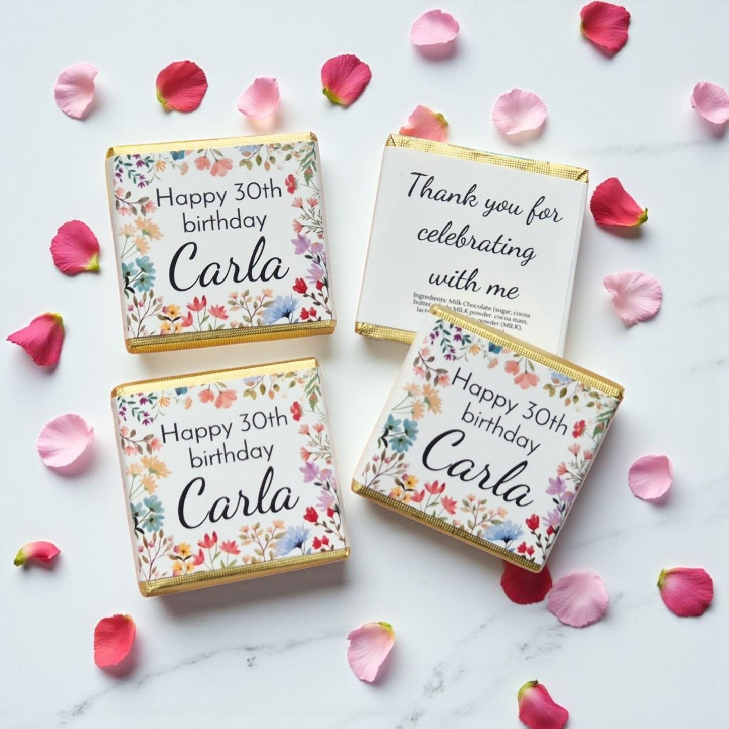Personalized Floral Birthday Chocolate