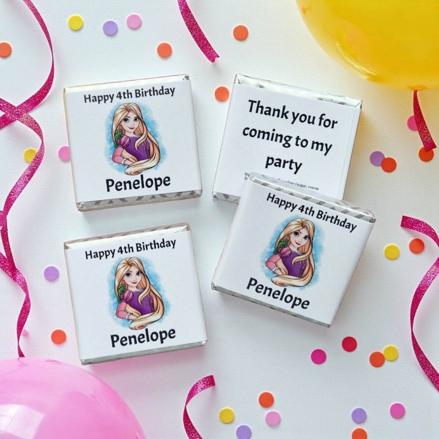 Personalized Rapunzel Themed Birthday Chocolate