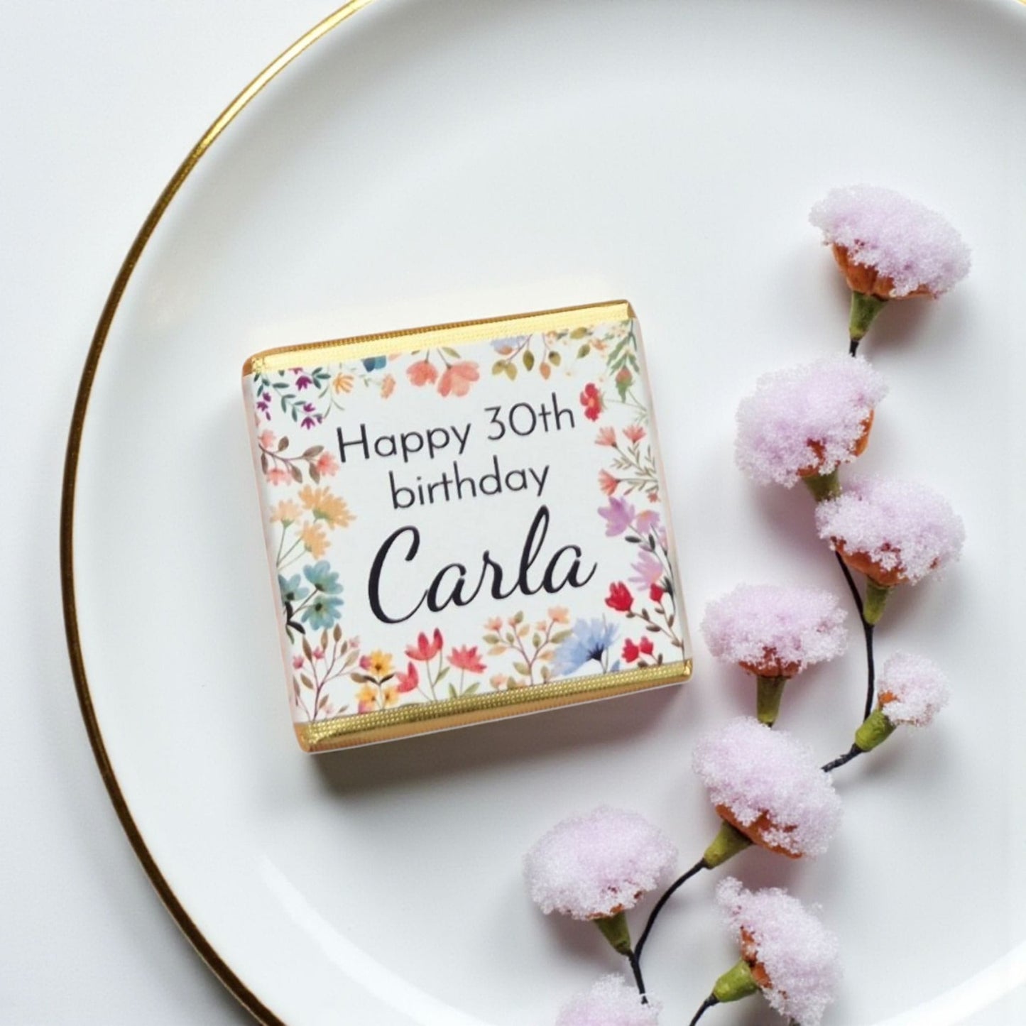 Personalized Floral Birthday Chocolate