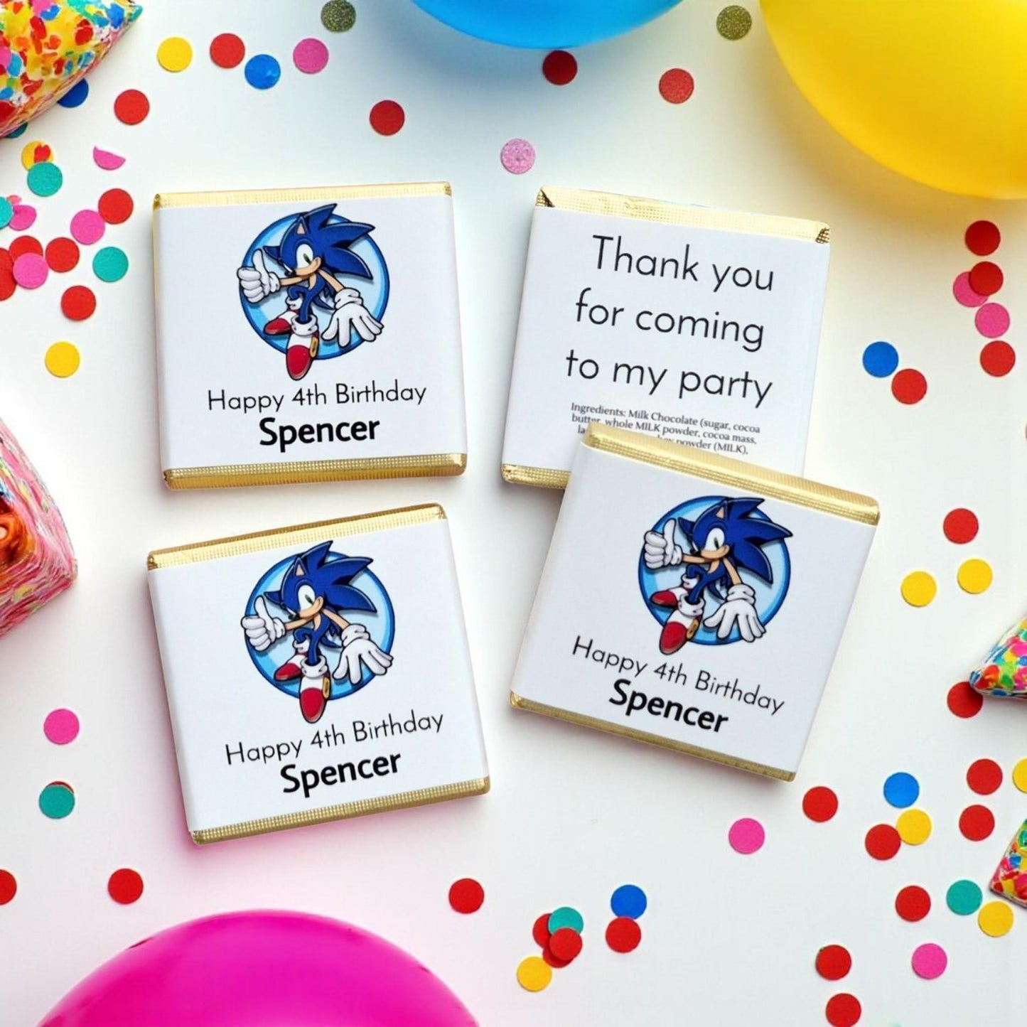 Personalized Sonic The Hedgehog Birthday Chocolate