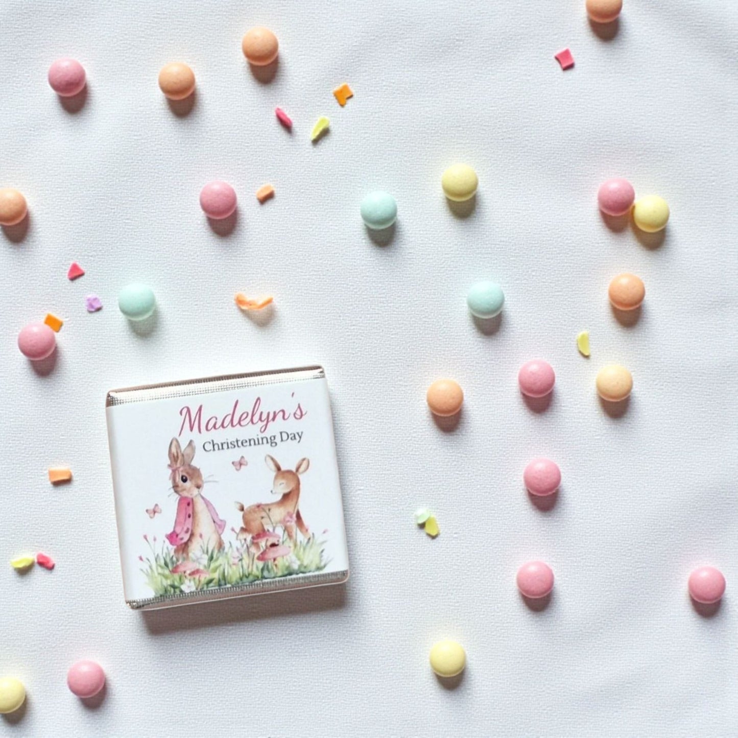Personalized Sweet Rabbit Themed Christening Chocolate