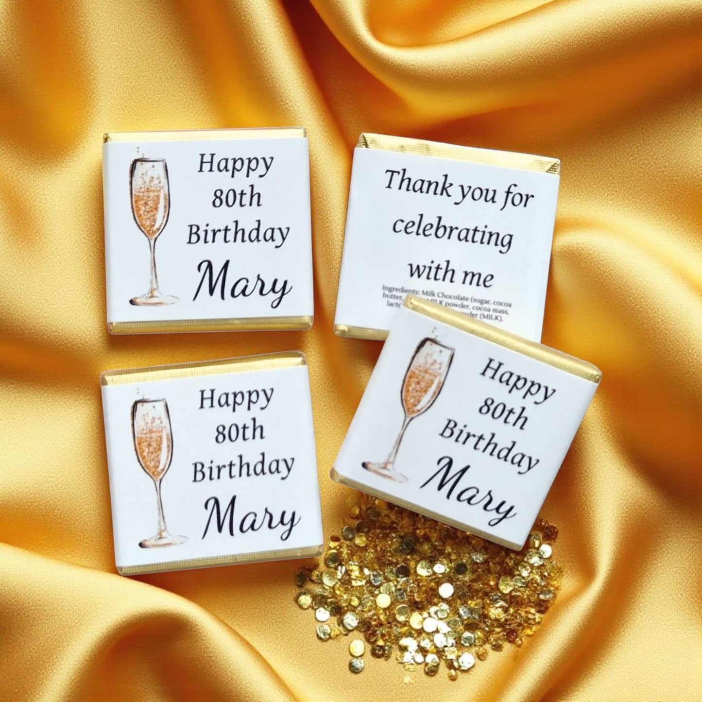 Personalized Champagne Flute Themed Celebration Chocolate