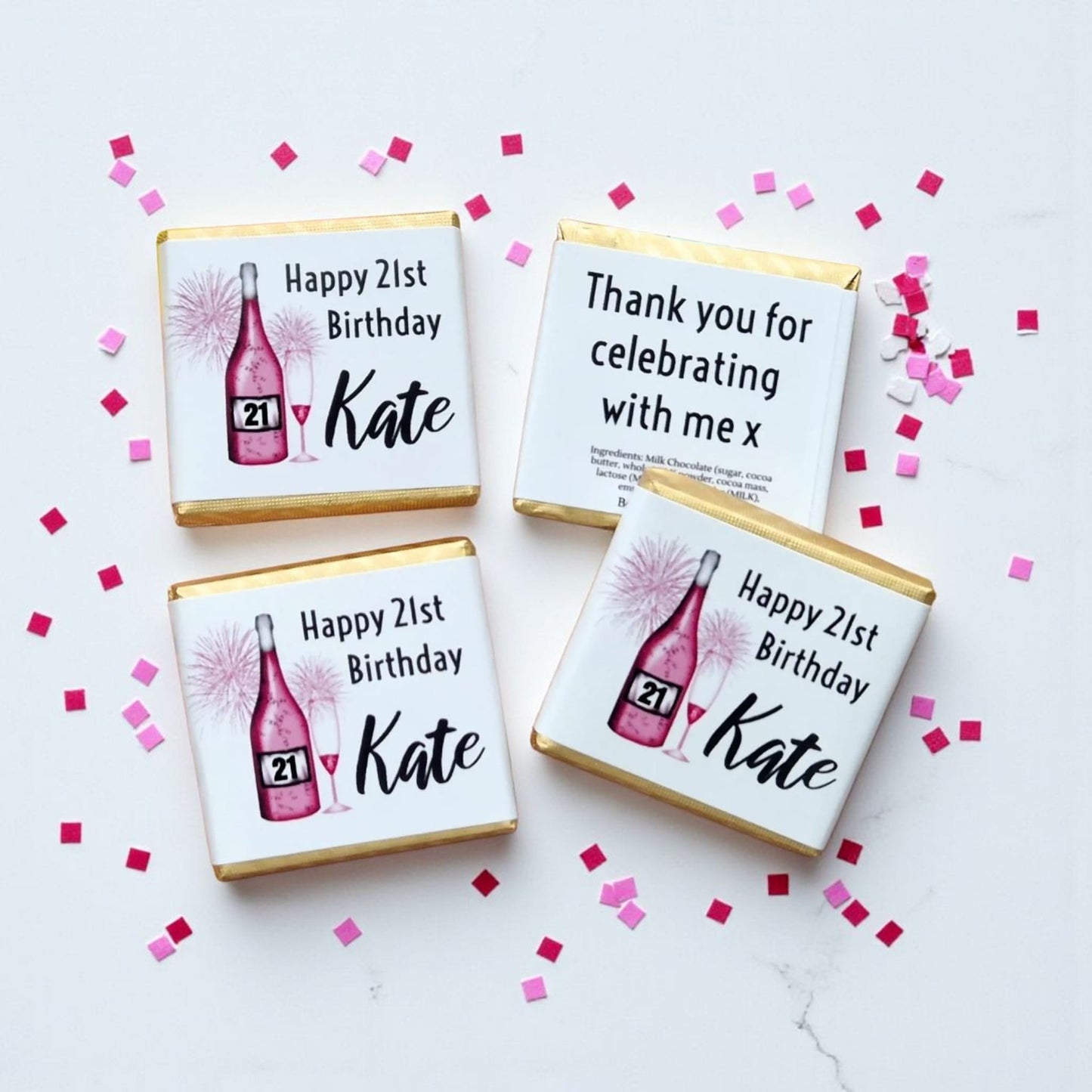 Custom Personalized Square Chocolate Favors