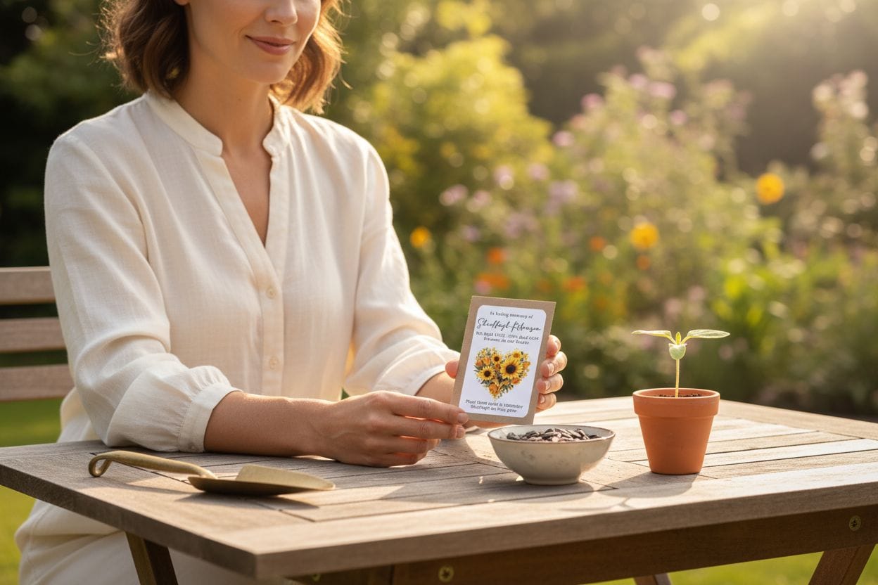 Personalized Sunflower Memorial Seed Favours