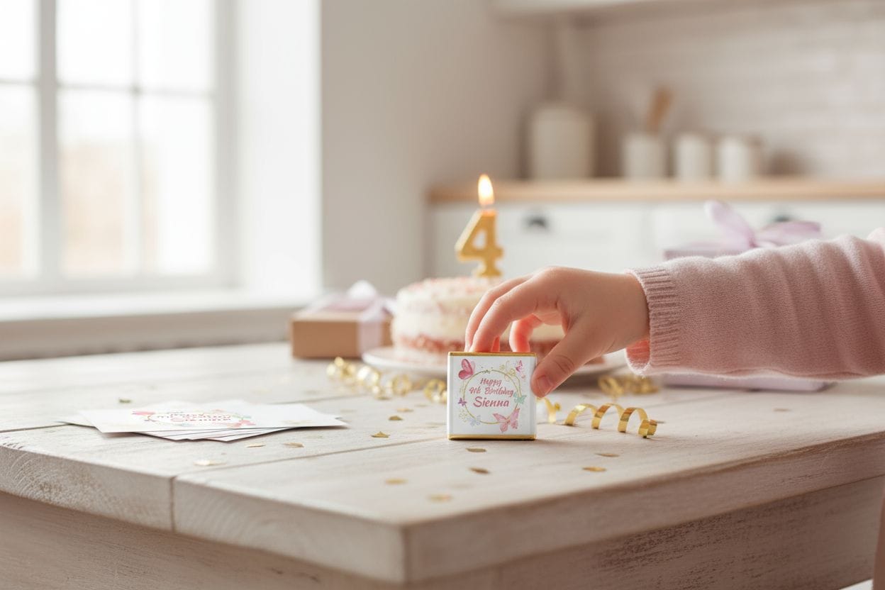 Personalized Butterfly and Celebration Themed Milk Chocolate