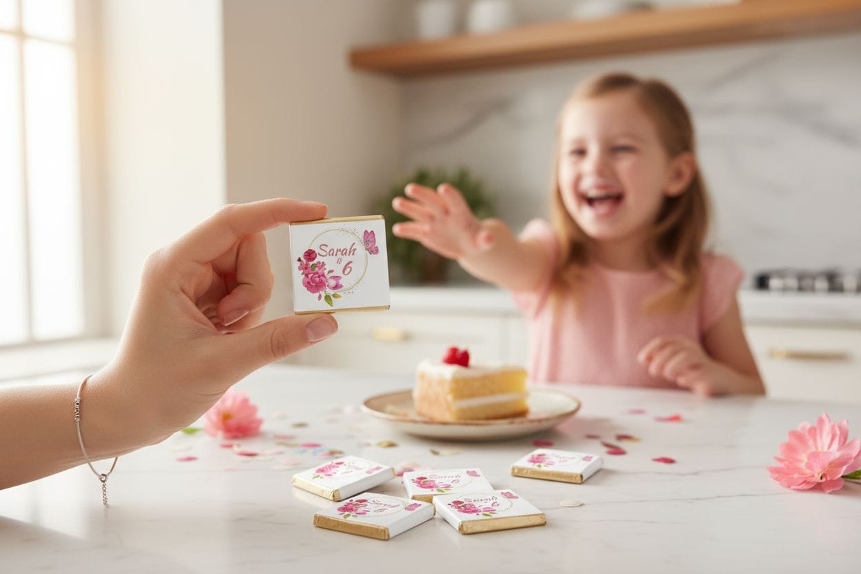 Personalized Pink Floral Celebration Milk Chocolate
