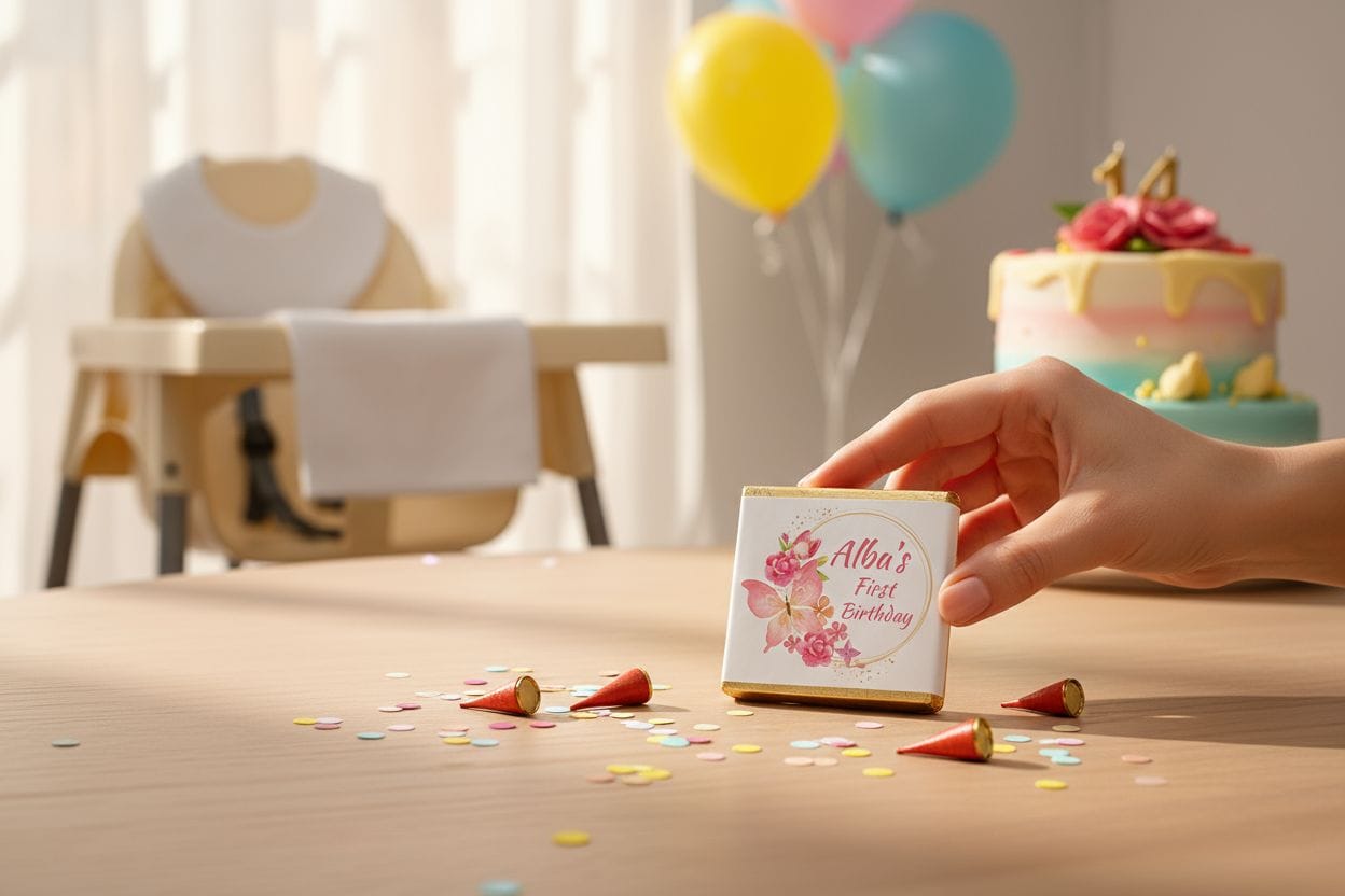 Personalized Pink Butterfly and Floral Celebration Milk Chocolate