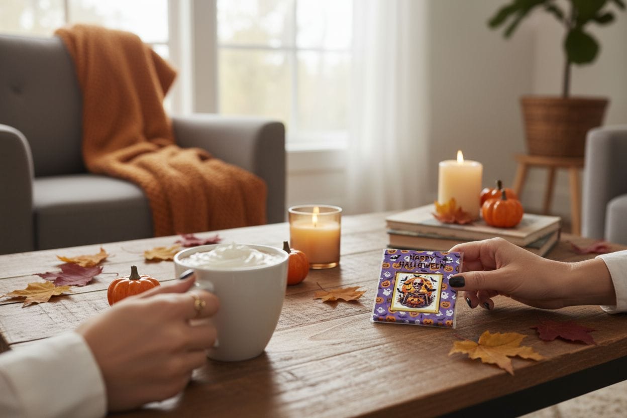 Personalized "Spooky Sweet" Halloween Card and Chocolate