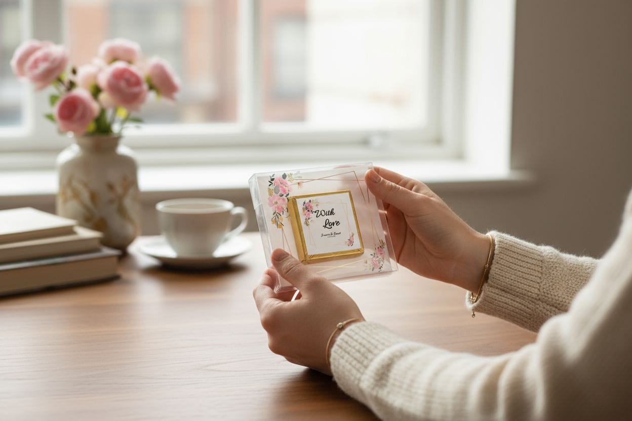 Personalized "Modern Bloom" Floral Card and Chocolate