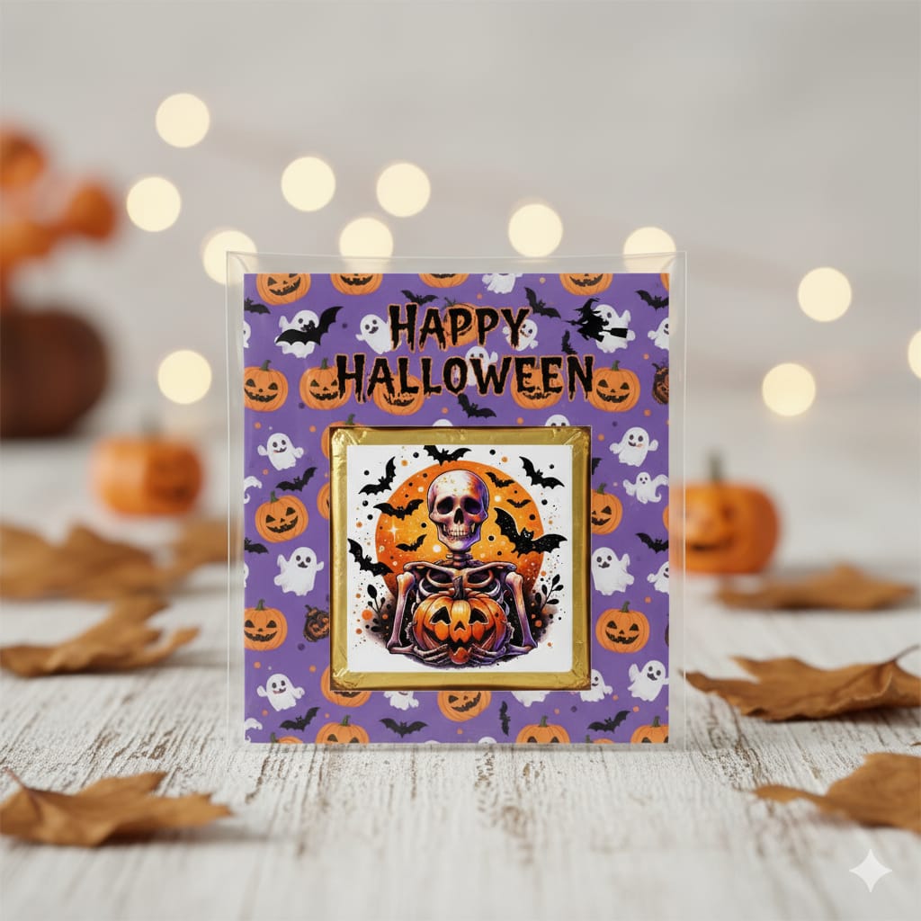 Personalized "Spooky Sweet" Halloween Card and Chocolate
