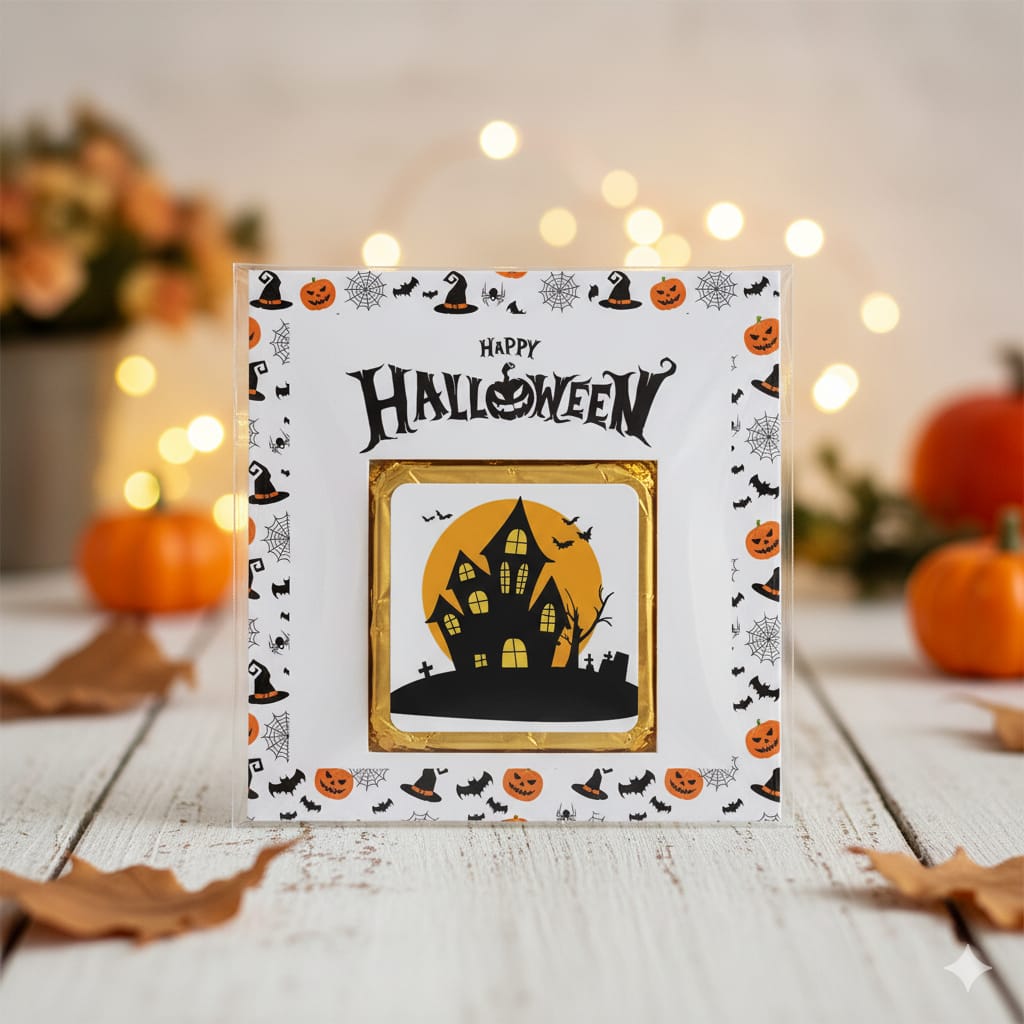 Personalized "Spooky Sweet" Halloween Card and Chocolate