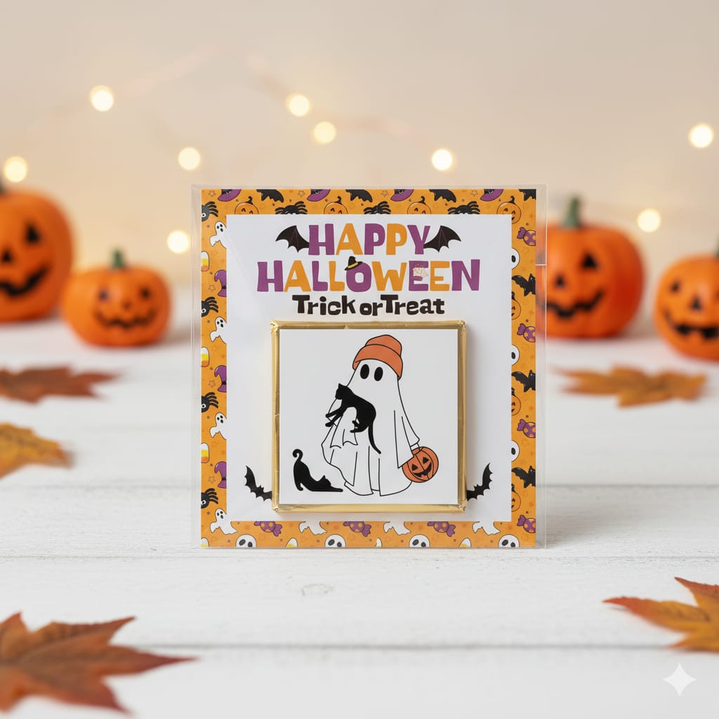 Personalized "Spooky Sweet" Halloween Card and Chocolate