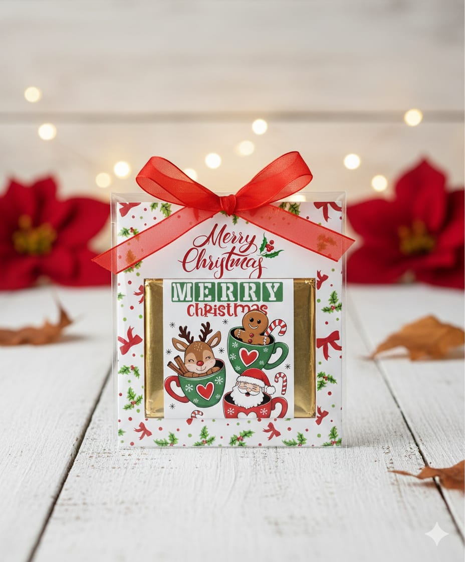 Personalized "Festive Cheer" Christmas Card and Chocolate