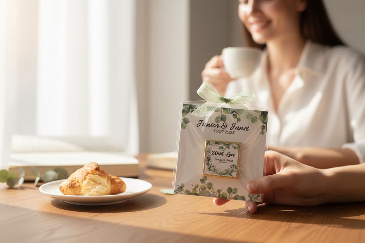 Personalized "Eucalyptus Bliss" Greenery Card and Chocolate