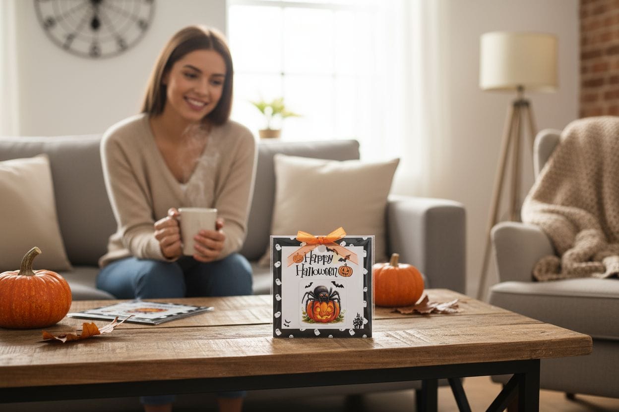 Personalized "Spooky Sweet" Halloween Card and Chocolate