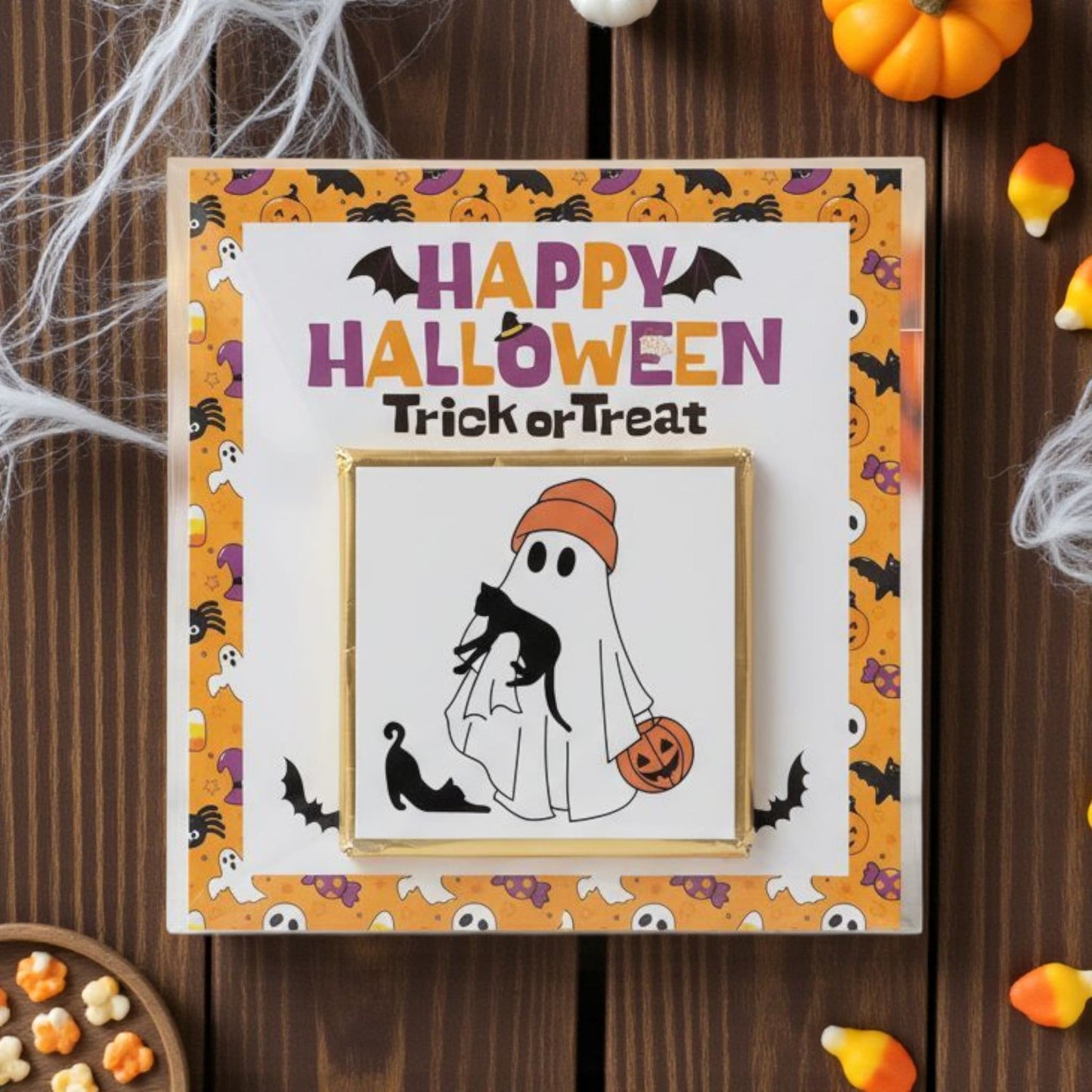 Personalized "Spooky Sweet" Halloween Card and Chocolate