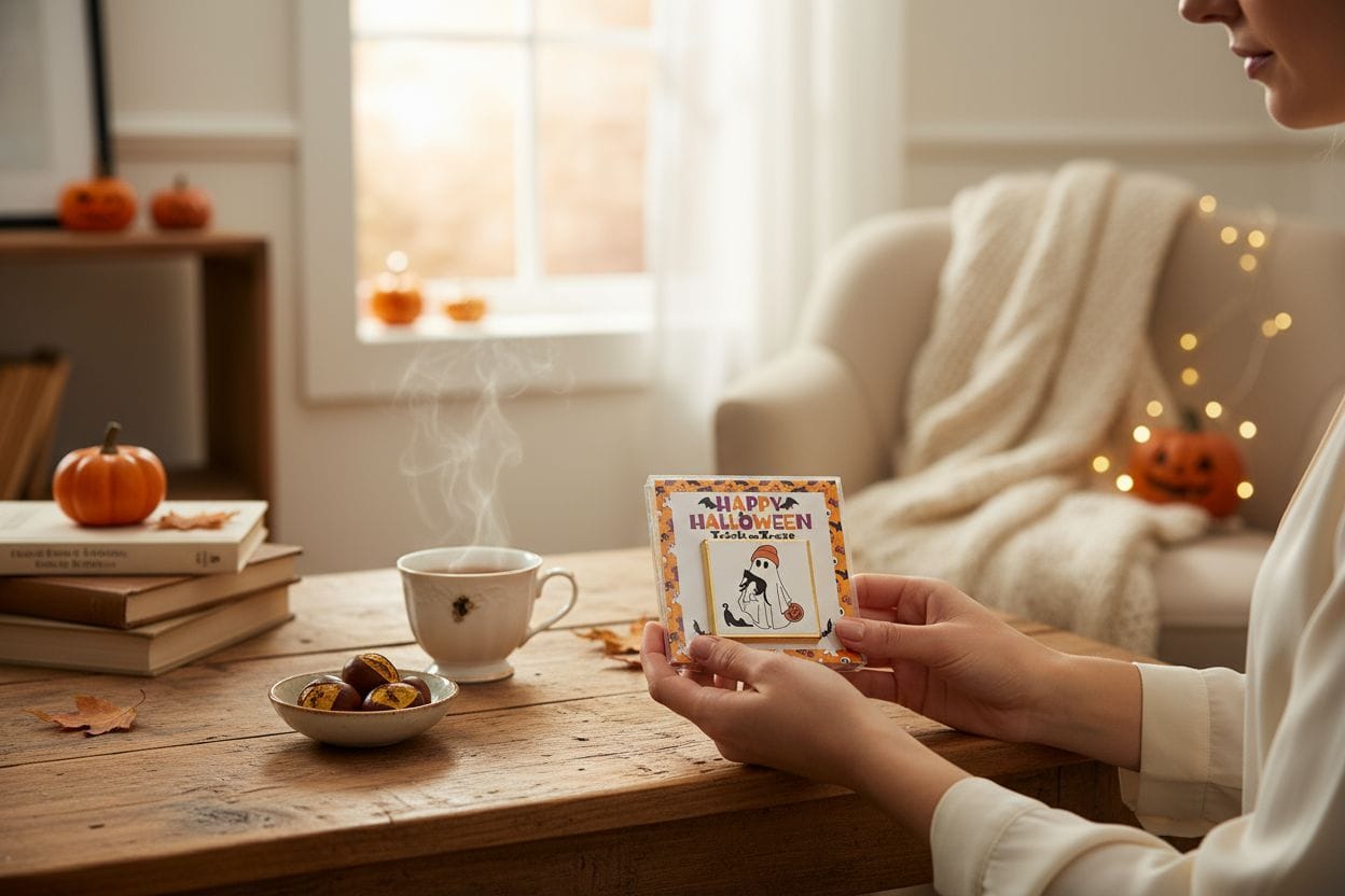 Personalized "Spooky Sweet" Halloween Card and Chocolate