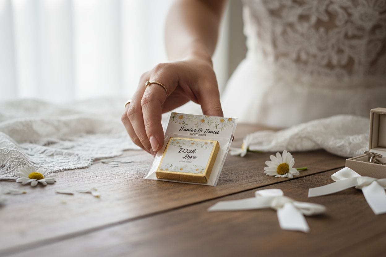 Personalized "Daisy Delight" Floral Card and Chocolate
