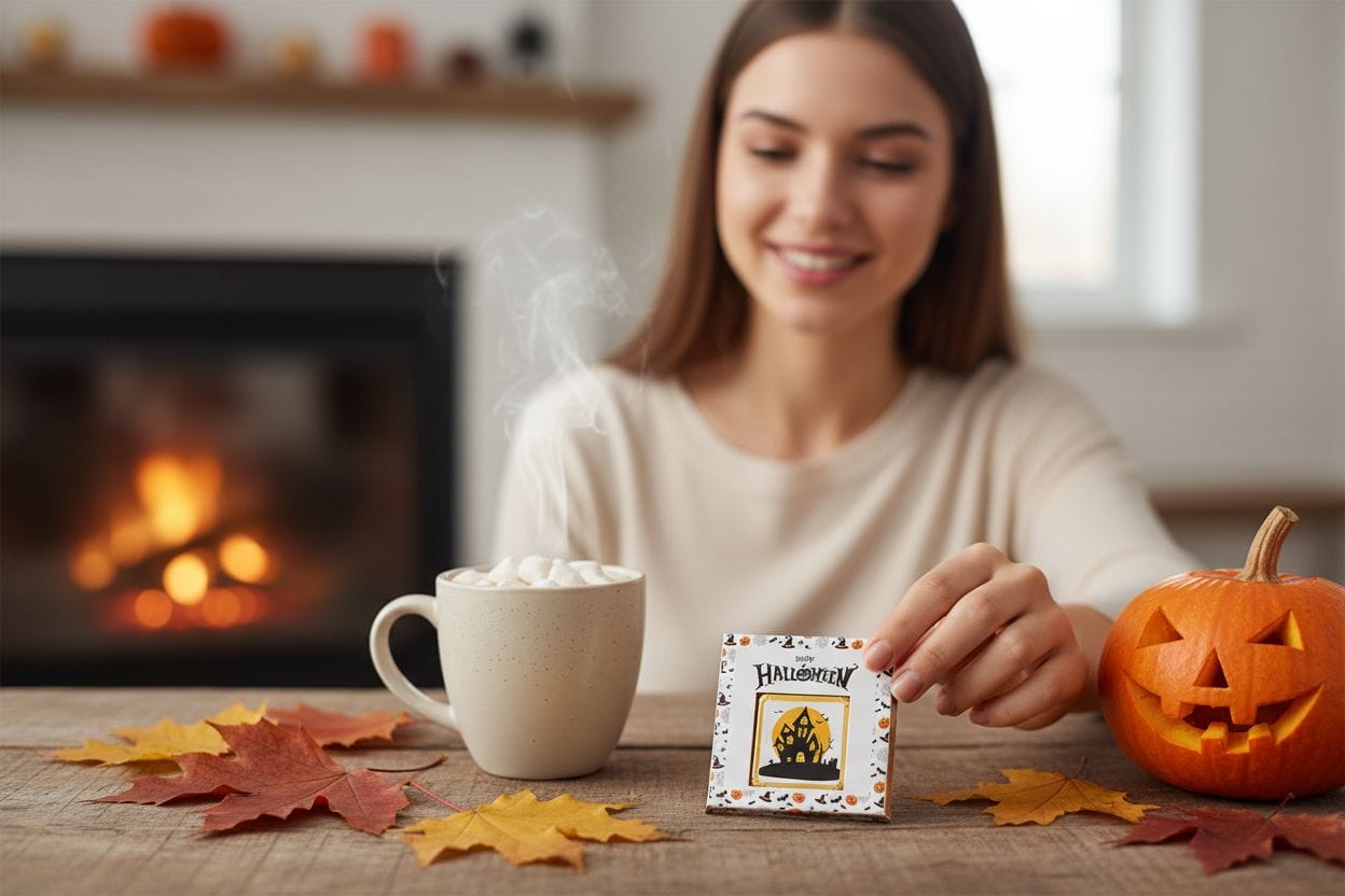 Personalized "Spooky Sweet" Halloween Card and Chocolate