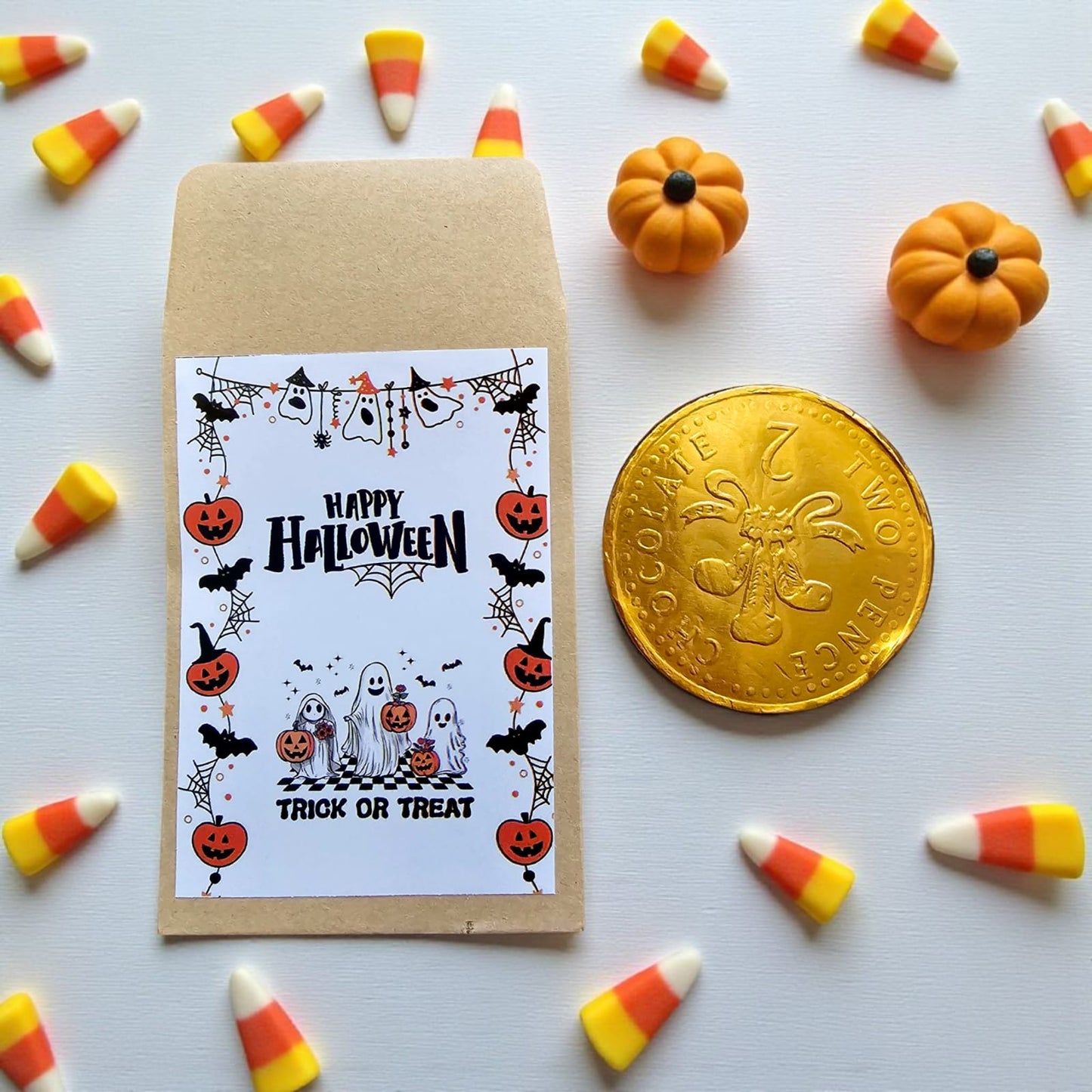 Personalized "Trick or Treat" Coin Chocolate Envelope