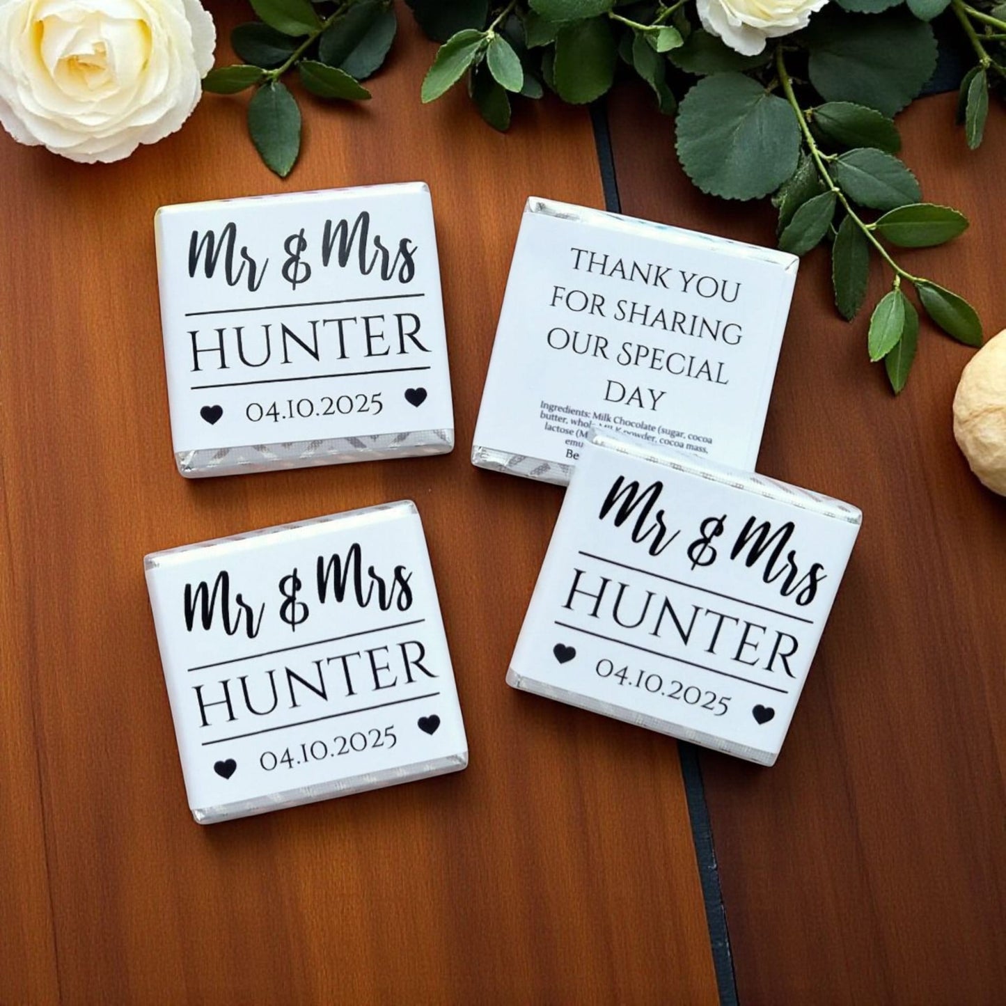 Personalized "Mr & Mrs" Wedding Chocolate Favor