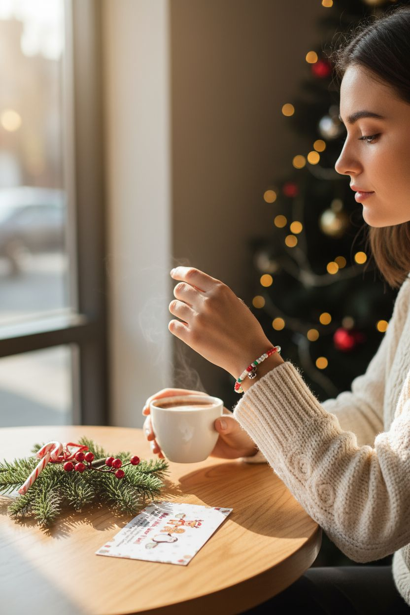 Make a Wish, Wear it Well" Christmas Wish Bracelet - Festive Charm Gift