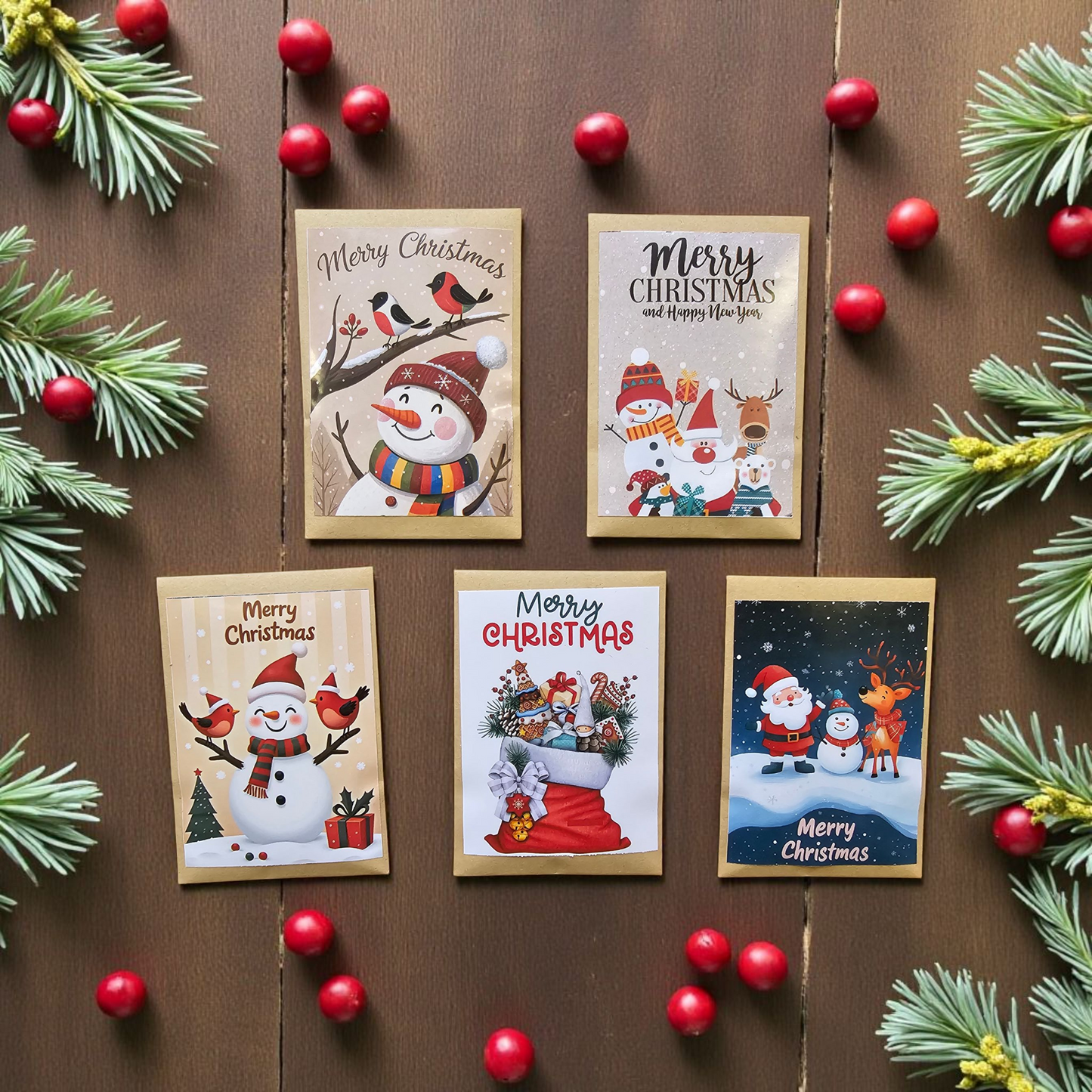 Mini Christmas Card Style Bird Seed Gift Set - Eco-Friendly Stocking Filler