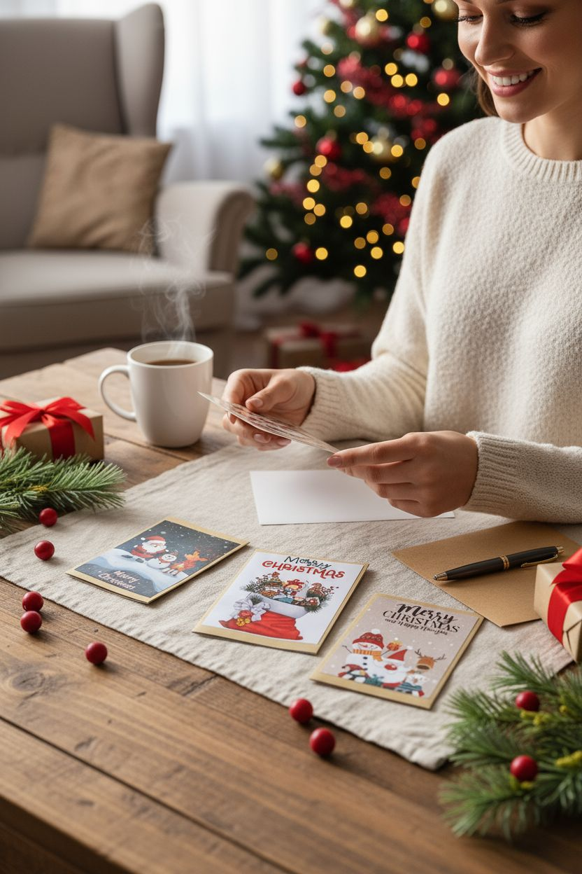 Mini Christmas Card Envelope with Chocolate Coins - Festive Stocking Filler