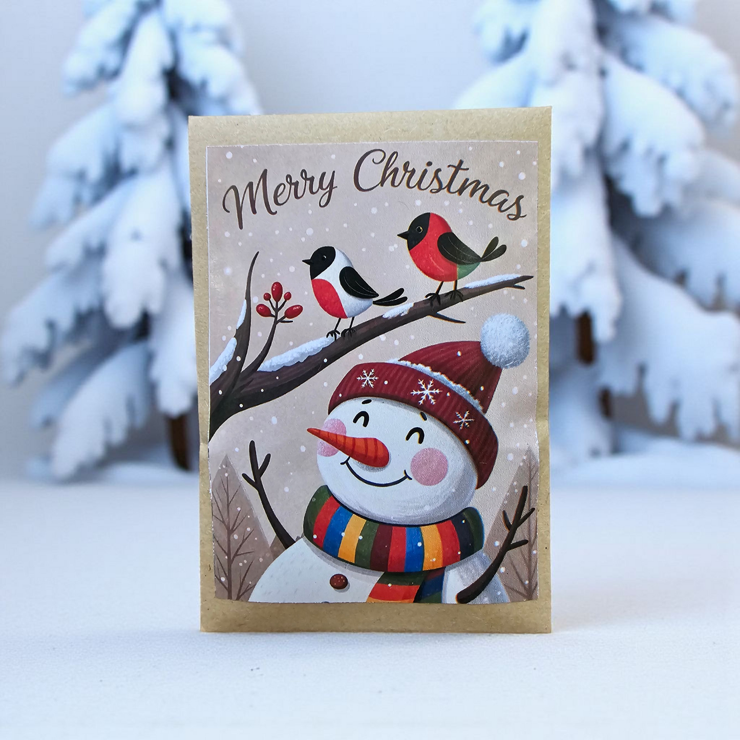 Mini Christmas Card Style Bird Seed Gift Set - Eco-Friendly Stocking Filler
