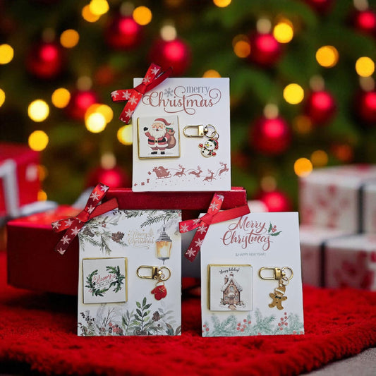 A Festive Surprise: Christmas Chocolate, Keychain & Tag Gift Set