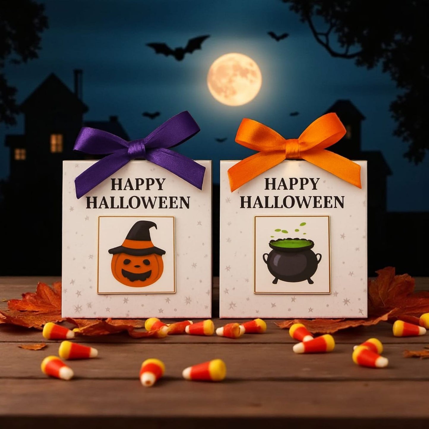 Personalized Halloween Themed Chocolate Cards