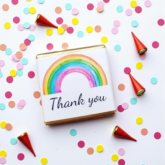 Personalized Rainbow "Thank You" Chocolate Favor