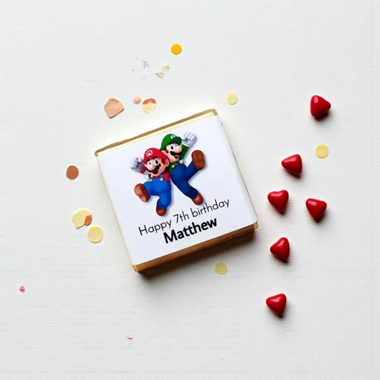 Personalized Super Mario Themed Birthday Chocolate