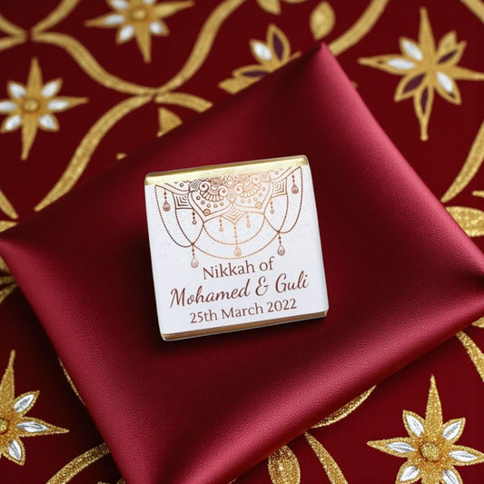 Personalized "And We Created You in Pairs" Nikah Chocolate