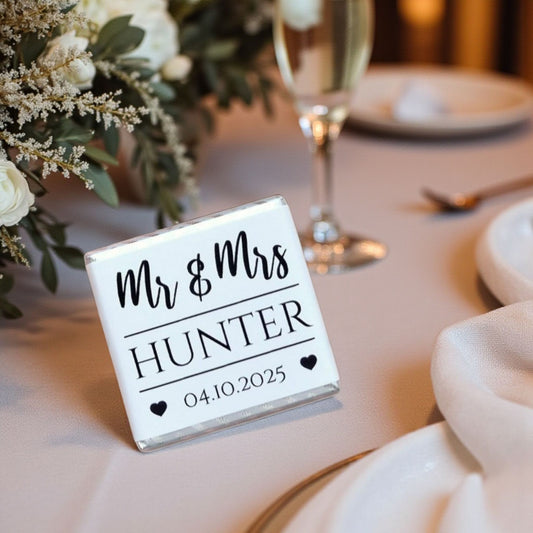 Personalized "Mr &amp; Mrs" Wedding Chocolate Favor