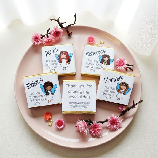 Personalized Angel Themed First Holy Communion Chocolate