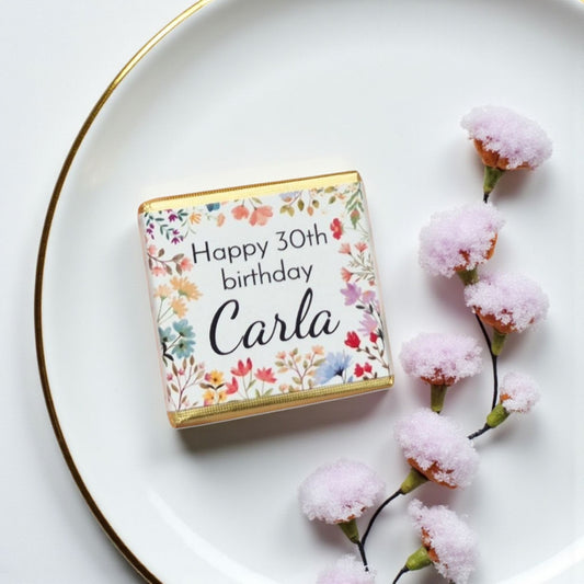 Personalized Floral Birthday Chocolate