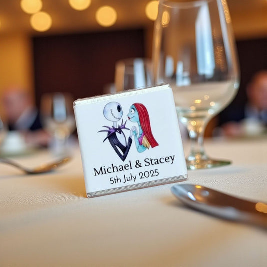Personalized Jack &amp; Sally "Simply Meant to Be" Wedding Chocolate