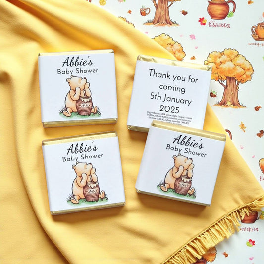 Personalized Winnie the Pooh Baby Shower Chocolate Favors