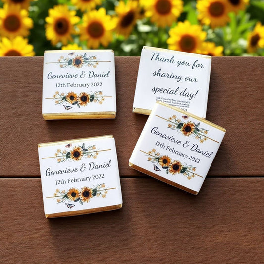 Personalized Sunflower Themed Wedding Favor