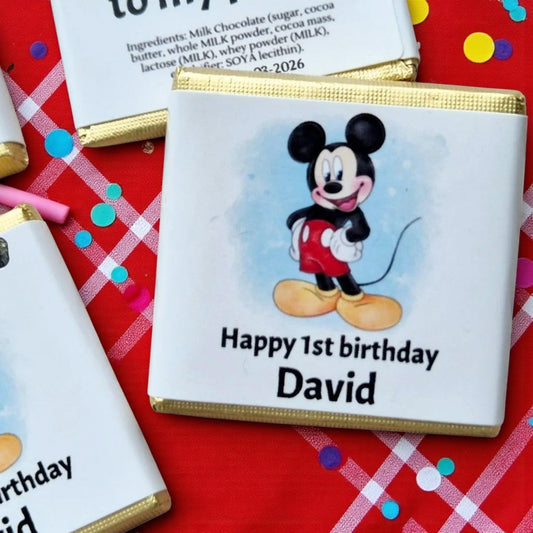Personalized Mickey Mouse Themed Birthday Chocolates
