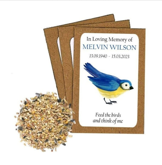 Personalized Memorial Bird Seed Favours